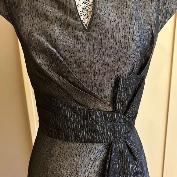 Max & Cleo Grey Bow Dress (Size 6) - Picture 2 of 5